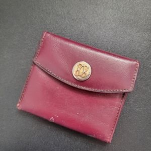 Vintage Small Bosca Burgandy tri fold Snap Front Wallet Leather